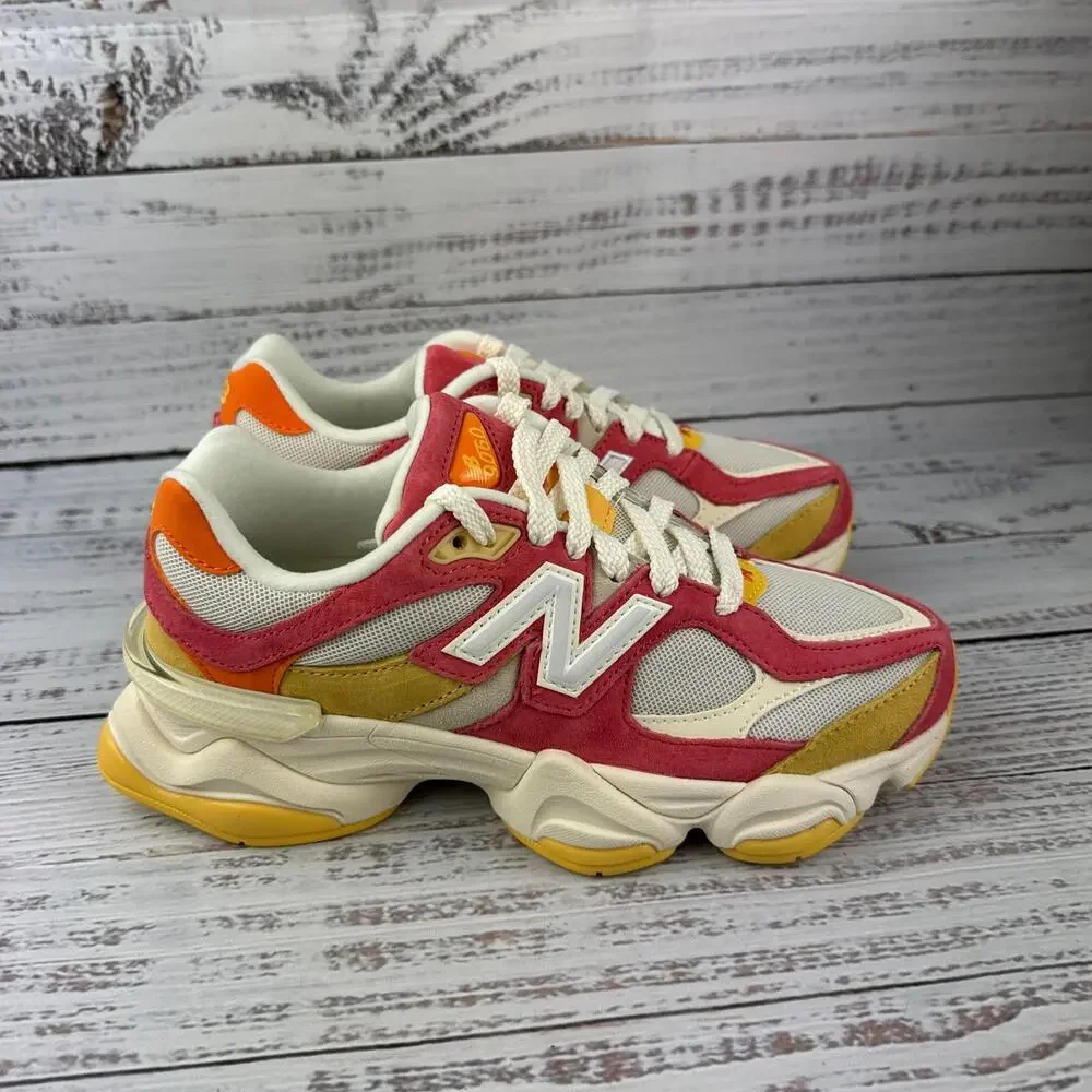 New Balance 9060 Unisex M 4.5 W 6 D Sneakers Orange Red Cream